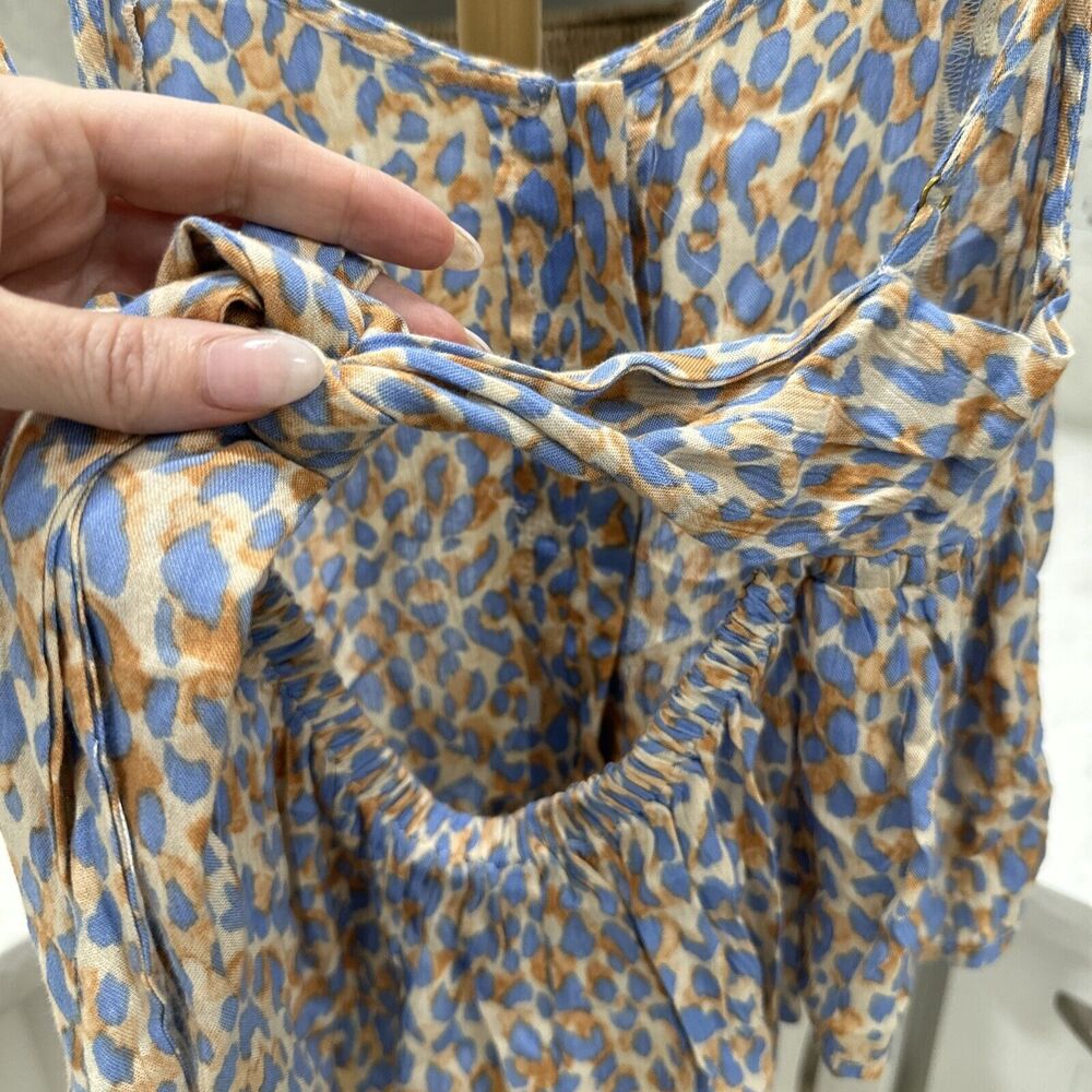 Amuse Society Blissed Out Cami Size Small Multi Color Leopard Print Tie Back EUC - Picture 4 of 9